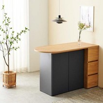 수납장 수납 미니 홈바 주방 식탁 이동식 테이블 바테이블, 01.화이트_1300반타원(MW83W-W), 단품