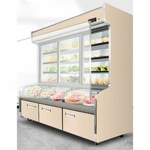 야채 과일 냉장고 쇼케이스 오픈 진열대 업소용 셀프, 1.8m 3온도 3실 플래그십 그리드