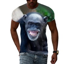 여름 남성 티셔츠 멋진 늑대 3D 프린트 남성용 반팔 남자 재미 원숭이 그래픽 패션 트렌드 성격 인쇄 힙합 하라주쿠 캐주얼 streetwear 탑