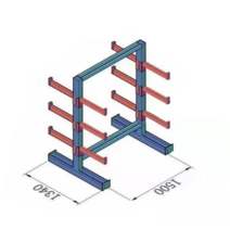 파이프랙 중량랙 창고 앵글 자재 철근 보관 선반 철물점, 양면 4층 3~4m 홑겹 하중 1.2톤