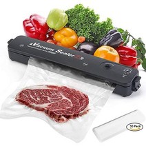밴드실러 진공 포장 비닐 자동 수동 포장기 기계 최고의 220v110v 건조 및 습윤 식품 모드 탈기기 기 10pcs 가방, 검은 색, 100 진공 백