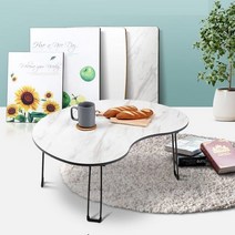 접이식 좌식술상 테이블 액자 밥상 레트로 미니 좌식 1인밥상, 블랙마블 라운드