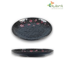 플란따 멜라민 심플 꽃무늬 M매화 시리즈 골든원접시, 02.골든원형접시8인치, 1개