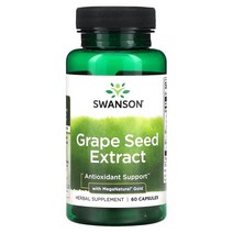 스완슨 MegaNatural Gold Grape Seed Extract 메가내츄럴 골드 그레이프 씨드 추출물 GSE 포도씨추출물 60캡슐, 60정, 1개