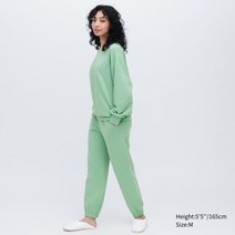 유니클로 여성용 울트라 스트레치 긴팔 무지 조거 홈웨어 실내복 빅사이즈 트레이닝 상하의 세트 454531