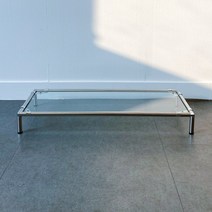 이케아 모니터 받침대 유리 모듈 삼성 아이맥 lg 델 화이트 모니터 선반 받침대 거치대 높이 조절용, 투명