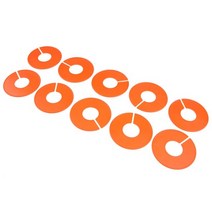 접이식옷걸이 행거 옷걸이수납 원목 스텐 금속 옷걸이 10 팩 diy 의류 크기 디바이더 라운드 랙 옷장 디바이더 옷 매장 홈 빈 디바이더 의류 크기 태그, 주황색