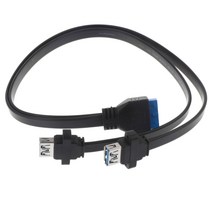 마더보드 20Pin에 2개의 포트 USB3.0 여성, 0.5m, 플라스틱, 블랙