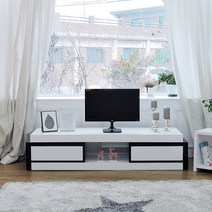 예작 모던 하이그로시 도장 확장형 1800 높은 서랍 거실장 RC11, 화이트