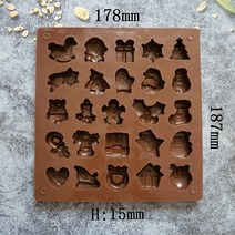 초콜릿 몰드 크리스마스 실리콘 케이크 비스킷 금형 무스 3D DIY 눈사람 수제 나무 주방 베이킹 도구 액세서리, [01] chocolate