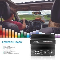 앰프스피커 12V 600W PA-60A 스피커 앰프 보드 무손실 서브 우퍼 저음 모듈 고출력 자동차 오디오 액세서리, 한개옵션0