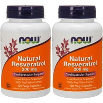 배송5-7일 나우푸드 내추럴 레스베라트롤 200mg 베지 캡슐, 60개입 × 3개