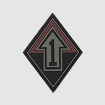 실리콘 사단마크 1기갑 패치 군인 군대 부대마크, 1개