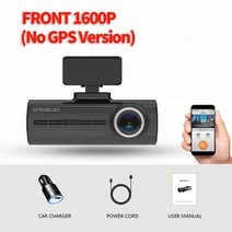 sameuo dash cam 4k car dvr vedio 레코더 dashcam 전면 및 후면 블랙 박스 야간 투시경 auto dvr car camera, 1600p 후면 없음, 없음
