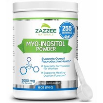 Zazzee (미국직배) 미오이노시톨 미요이노시톨 파우더 510g Myo Inositol Powder 2000 mg per Serving 100% Pure Vegan and Non-GMO, 1개