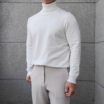 일이오 남성용 부드러운 목폴라 니트