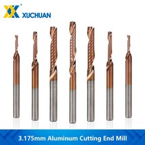 단일 플루트 엔드 밀 다운 컷 라우터 비트 1/8 생크 CNC 밀링 커터 금속 알루미늄 용 TiCN 코팅 초경, [18] 3.175x2x22x50mm
