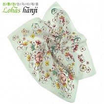 로하스 한지 꽃프린트 손수건 닥나무 원료의 한지를 RHF+C_:485736 한지 자연 패션 의류 잡화 로하스 한지 꽃프린트 손수건 닥나