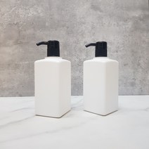 HDPE 사각 디스펜서 500ml 젤 펌프 거품 펌프 블랙 화이트 반투명 조합, 반투명 용기+블랙 젤 펌프
