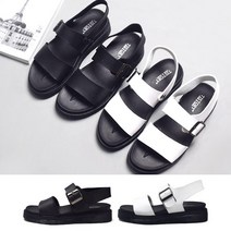 브로그맨 남자샌들 여름 흰색 스트랩 버클 스포츠 남성 4.5cm