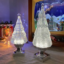 크리스마스 오르골 트리 워터볼 무드등 겨울 선물 소품 장식 인테리어, 화이트