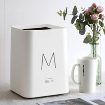 지니홀딩스 모던 인테리어 이중 휴지통 커버 이너 8L 12L, 1개, 07. 사각 화이트 8L (중)