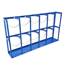 가스통 보관대 위험물 보관함 저장소 건설현장 산소통, 블루 40L 3 칸 홀더 27cm