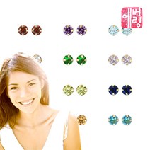 14K 금 귀걸이 사계절 탄생석 0.2캐럿 사이즈 12종 택1_EQTO4004 gold gift