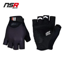 NSR 클럽 기어 라이딩 반장갑 남녀공용 로드자전거 장갑 손바닥 보호패드, 블랙