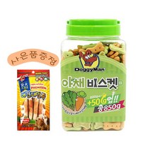도기맨 강아지간식 보틀 비스켓 SS 850g + 만도스페샬푸드4p 1개증정, 야채