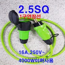 by-산업용 방우 전기선 1구연장선 멀티탭 2.5sq 소비전력4000w이하(충전기연장선 에어컨 히타 난로 건조기 발전기 축사 원예 농장 저장창고 수산시장 멀티텝 조명), 10m