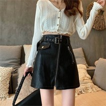 셀러허브 여성패션 [오노마] ONM 앞지퍼 가죽 미니 스커트 블랙 오피스룩 하객패션