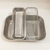 스테인리스 수저통 수저정리함 물빠짐 수저통 사각 스텐 수저통 수저케이스, 수저 3종 세트굵은 그물망