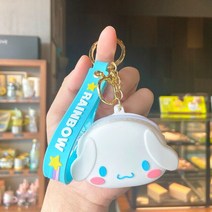 Kawaii Anime Sanrio 지갑 가방 키티 키 체인 멜로디 펜던트 Cinnamoroll 실리카 젤 동전 소녀를위한 만화 장난감