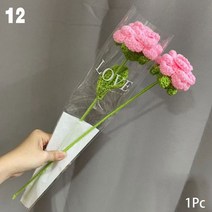 인형꽃다발 고백인형 졸업식인형 니트 꽃 장미 튤립 인조 손 뜨개질 인공 꽃다발 웨딩 장식 손으로 짠 홈, 13 12
