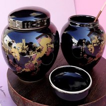 KSO-천목골드 단지1.2kg 미니옹기 항아리 소금단지, 천목골드단지1.2kg