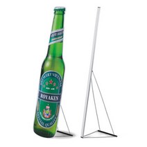 팝세븐 철재등신대 거치대 입간판 배너 인물등신대 배너거치대, M(910x360mm)