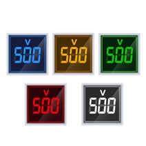 저항성누설전류계 검전기 비접촉검전기 LED 디지털 전압계 전류계 Hertz HZ 미터 AC 50500V 0100A 전압 전류 앰프 테스터 감지기 신호등 표시기, Square Voltmeter+Green