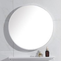 [펌리빙거울] 인뮤즈 인테리어 화장대 욕실 원형거울 600mm, 화이트