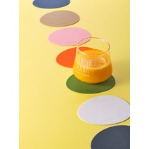 카라멜샵 케라미카 실리콘 컵받침 니코스터 오벌 4Pset 13color, 핑크