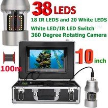 어군 탐지기 어탐기 수중 낚시 비디오 카메라 10 인치 50m 방수, 협력사, 38 led 100m 케이블