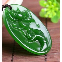 낙관 옥새 옥도장 Green Natural Jasper Pendant Hand lotus jade statue stone Collection China Carving, 한개옵션0