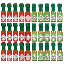 타바스코 브랜드 미니어처 오리지널 페퍼 소스 및 그린 할라피뇨 1/8온스 병30팩 - 살포기가 있는 MYD 상자에 포장