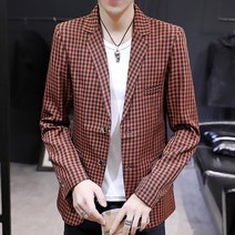 남자 체크 블레이저 글렌체크 겨울 체크자켓 정장 남성 캐주얼 의류 스타일 잘 생긴 트렌드 슬림 성격 격자 무늬 정장 패션 싱글 웨스턴 탑 자켓