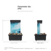 미니 실내 인테리어 분수대 분수 폭포 장면 데스크탑 풍수 및 실외 휴대용 분수 홈 거실 액세서리, 정사각형 폭포