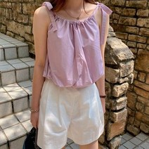[랜덤플레이] 어깨리본 민소매 여름 블라우스