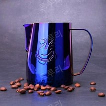 트루리 튜닝피쳐 저그 밀크 우유 카페 홈 전문가용 밀크피쳐, 매트 컬러풀 600ml