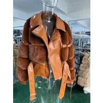 모피코트 RR1485 인조 여우 모피 코트 PU 가죽 에코 재킷 아웃웨어 럭셔리 여성 겨울 슬림