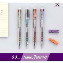 동아측기 자바펜 [자바] 0.3나노3겔C(중성 3색볼펜) 콘타입, (리필)녹색
