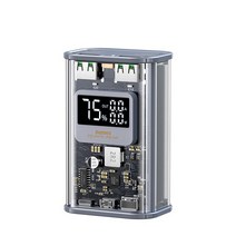 차박배터리 캠핑용배터리 파워뱅크 Remax 10000mAh 투명 보조베터리 QC 22.5W PD20W 미니 휴대용 배터리 빠, 02 Grey_01 10000mAh